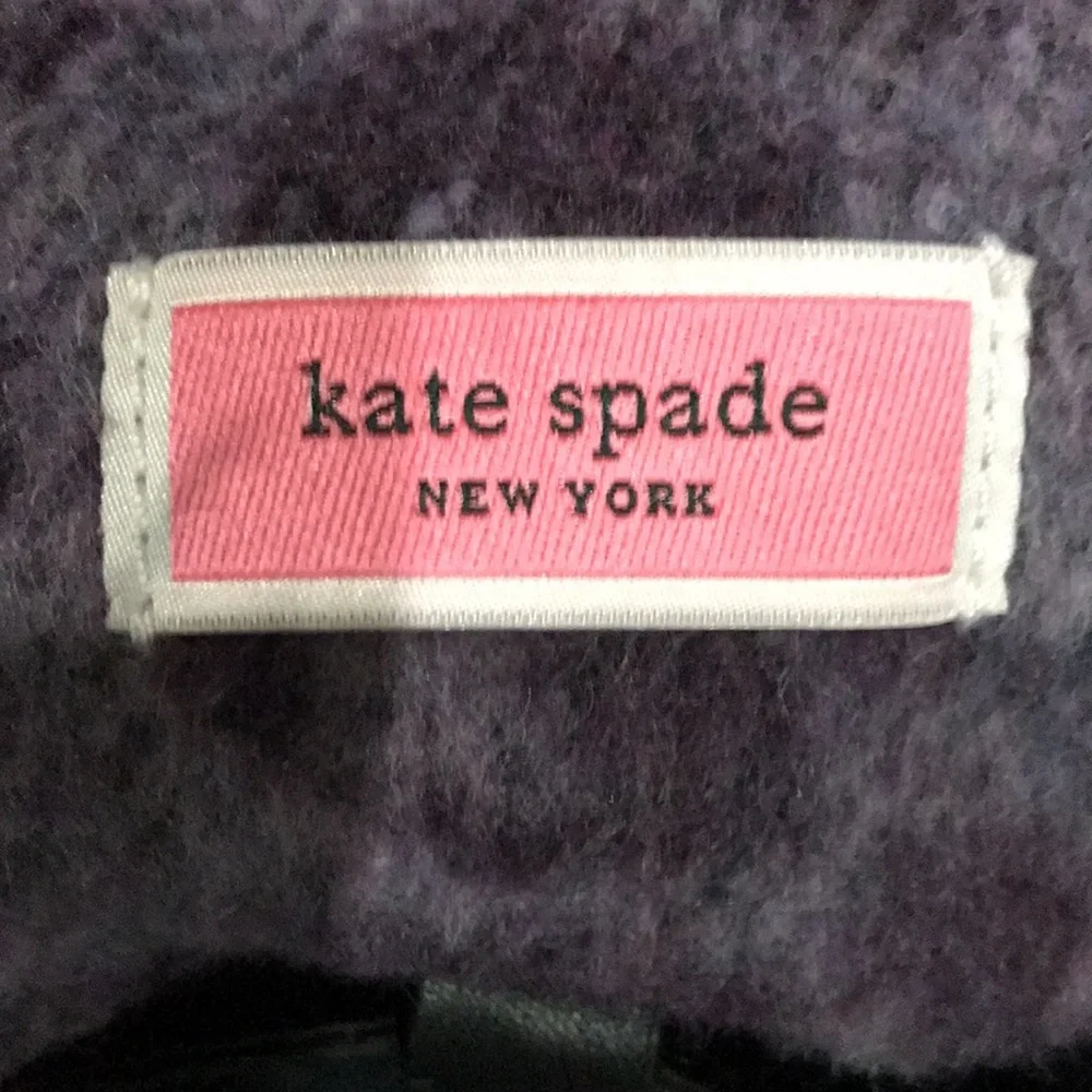 Kate Spade Morley Purple Leopard Large Fuzzy Soft Tote Bag